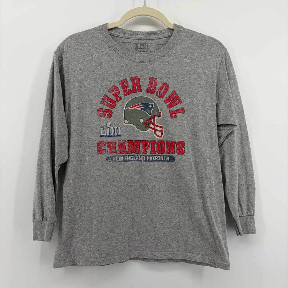 NFL Fanatics New England Patriots Super‎ Bowl LIII Champions Shirt Boys L
